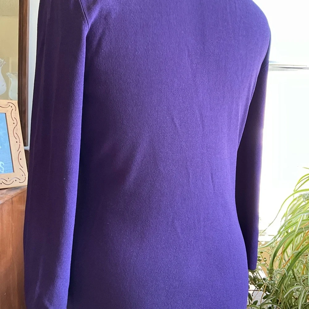 Kikit Pullover Sweater Blouse Size L Purple 3/4 Sleeve